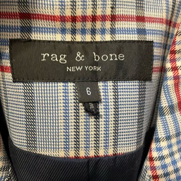 Rag & Bone Elise Check Double Breasted Blazer Jacket 6 - Picture 8 of 11